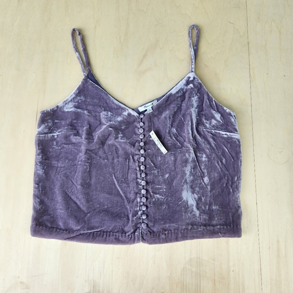NWT Madewell Velvet Button-Down Cami Top - Lilac Purple - Size 14 - Picture 5 of 14